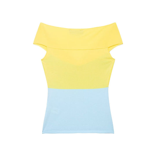 Damen Off-Shoulder Oberteil mit Knoten-Detail und Farbverlauf R&B