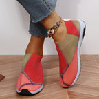 Damen Slip-On Sneakers mit atmungsaktiver Strick-Oberfläche und rutschfester Sohle R&B