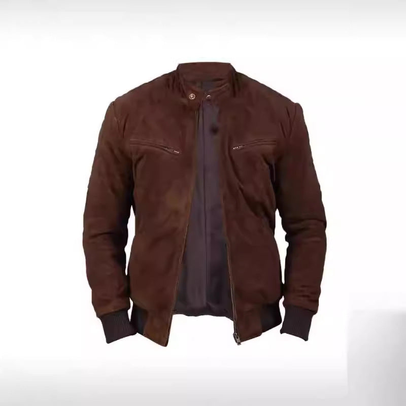 Herren Wildlederjacke im modernen Design mit praktischen Taschen R&B