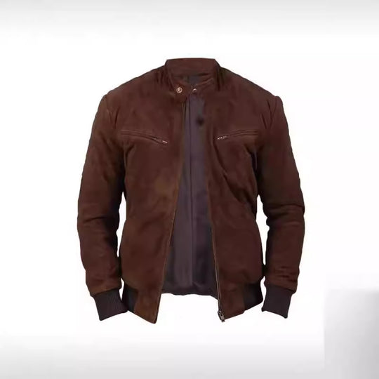Herren Wildlederjacke im modernen Design mit praktischen Taschen R&B
