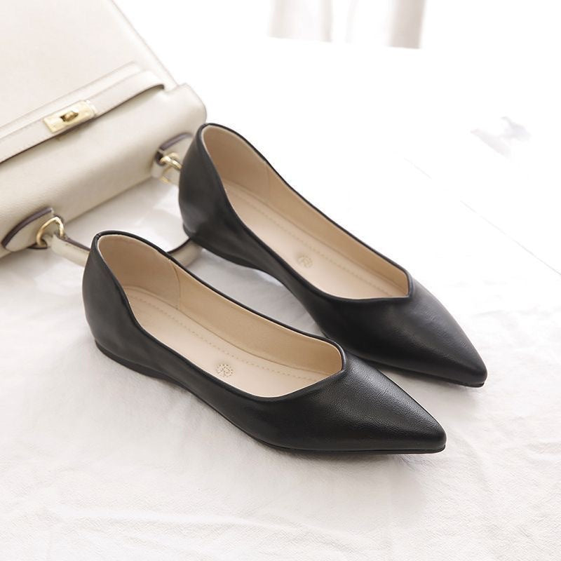 Damen Elegante Ballerinas aus hochwertigem Leder mit modischem V-Ausschnitt R&B