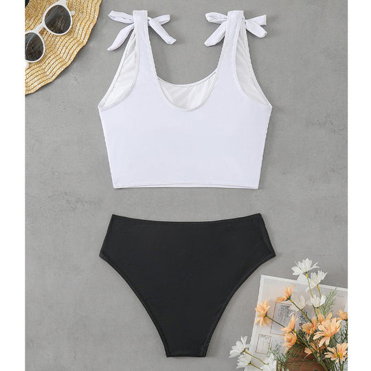 Damen Bauchfreies Bikini-Set mit grafischem Druck R&B