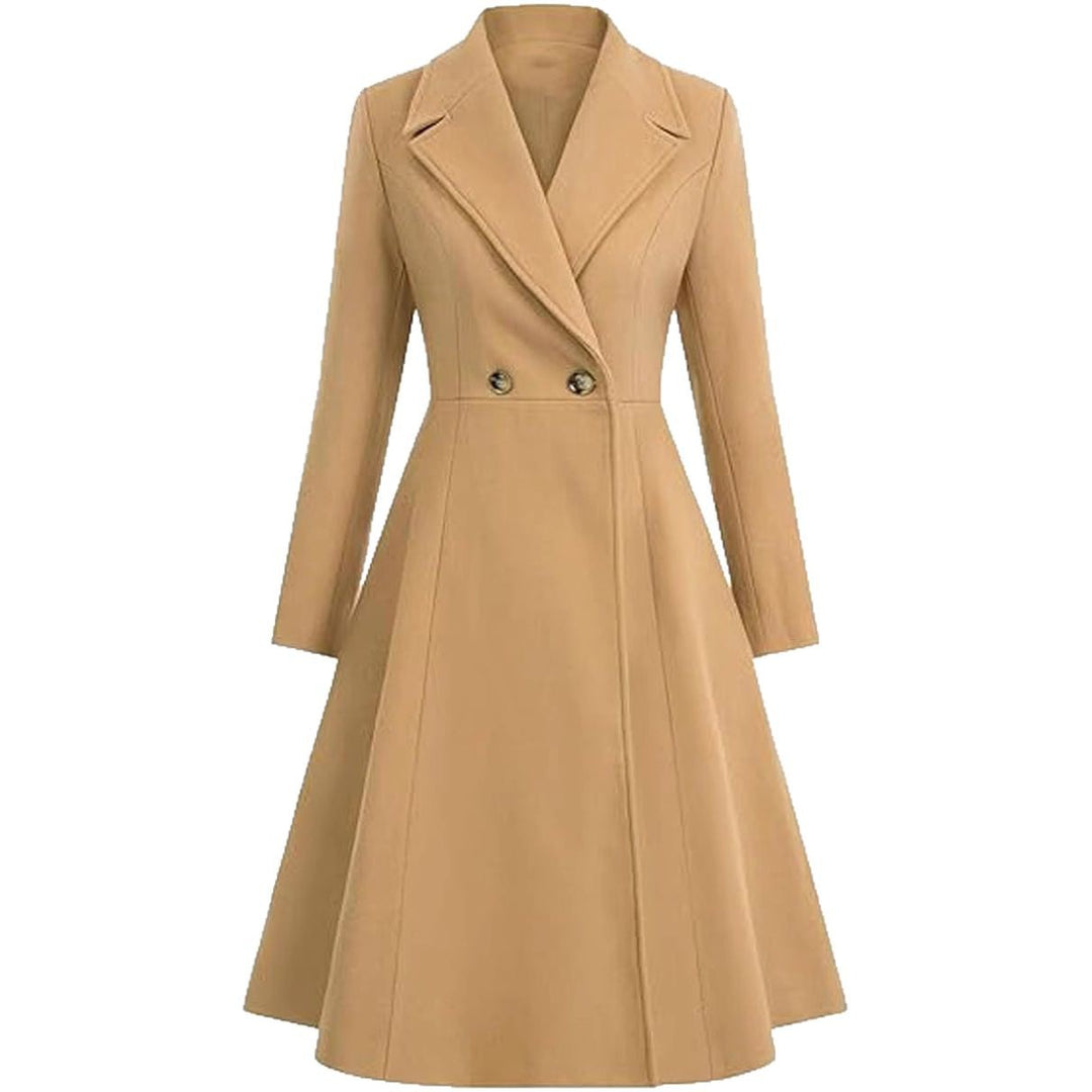 Damen Eleganter Oversize-Mantel mit doppelter Knopfreihe R&B