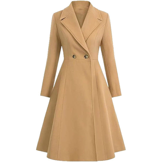 Damen Eleganter Oversize-Mantel mit doppelter Knopfreihe R&B