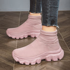 Damen Stricksneaker mit hohem Schaft und rutschfester Sohle