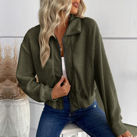 Damen Teddy-Mantel mit hochwertiger Innenfütterung und sportlichem Schnitt R&B
