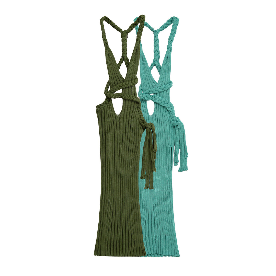 Damen Maxikleid mit geflochtenem Rückendetail und elastischem Bund R&B