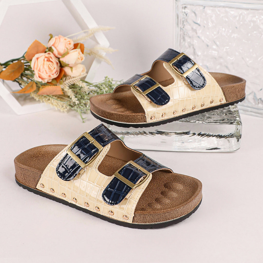 Damen trendige Sandalen mit verstellbaren Schnallen R&B