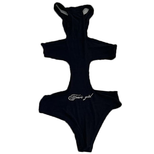 Damen Einteiler mit Kapuze und seitlichem Cut-Out R&B