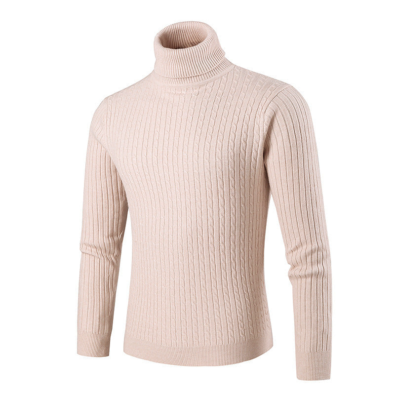 Herren modischer Rollkragenpullover aus strukturiertem Strick R&B