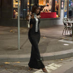 Damen Elegantes Abendkleid mit schmalem Schnitt und glänzenden Akzenten R&B