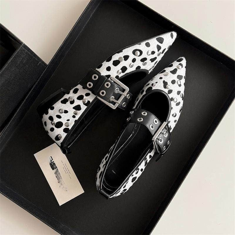 Damen elegante spitze Riemchenballerinas mit Nieten R&B