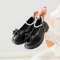 Damen Elegante Plateauschuhe mit dekorativem Schleifendetail