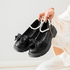 Damen Elegante Plateauschuhe mit dekorativem Schleifendetail