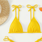 Damen Triangel-Bikini mit dekorativen Schnürdetails