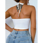 Damen Sportliches Crop-Top mit hochgeschlossenem Design und Schnittdetails R&B
