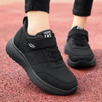 Damen nan gefütterter Komfort-Walking-Sneaker mit niedrigem Schaft, Klettverschluss und stoßabsorbierender EVA-Dämpfung R&B