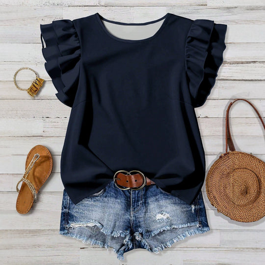 Damen Elegante Bluse mit Rüschendetails R&B