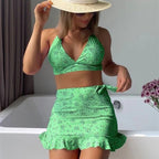 Damen Bikini-Top mit verspieltem Rock-Schnitt und modischem Floral-Design R&B