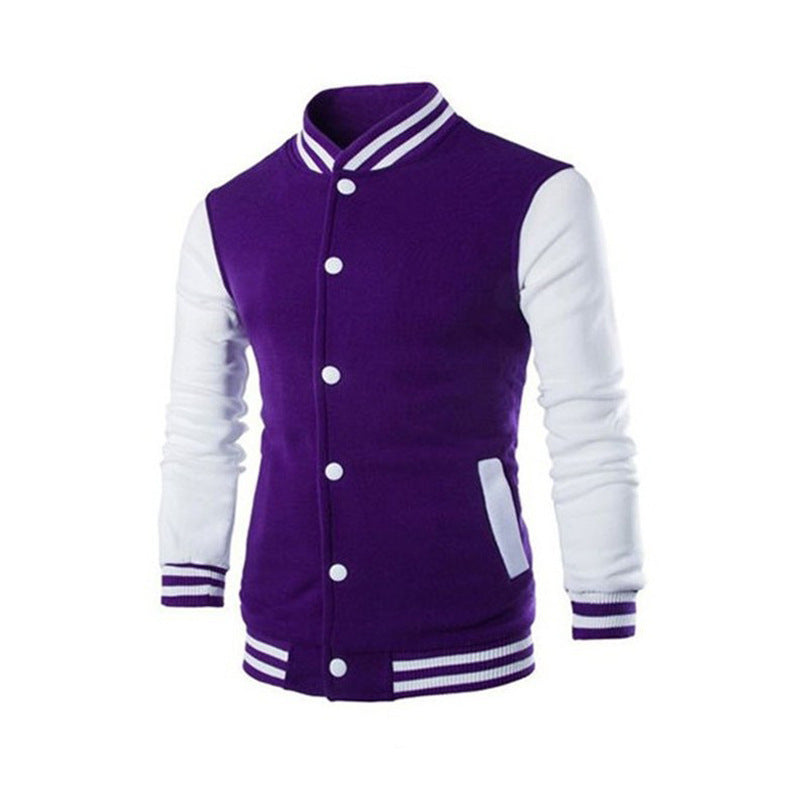 Herren Sportliche Collegejacke mit kontrastierenden Ärmeln und komfortablem Schnitt R&B