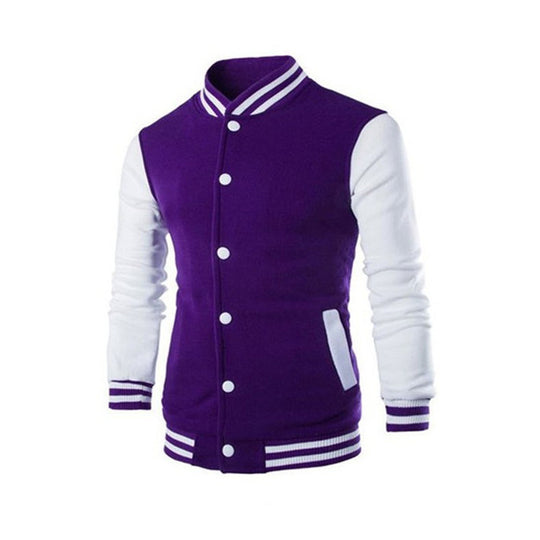 Herren Sportliche Collegejacke mit kontrastierenden Ärmeln und komfortablem Schnitt R&B