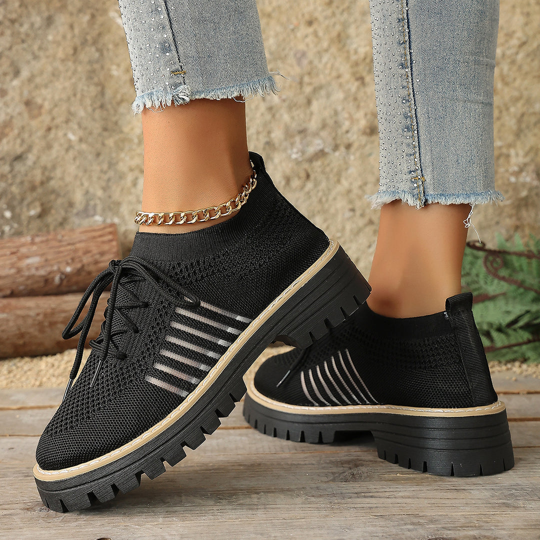 Damen Sportliche Strick-Sneaker mit rutschfester Sohle R&B