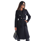 Damen eleganter Trenchcoat mit tailliertem Schnitt und seitlichen Taschen R&B