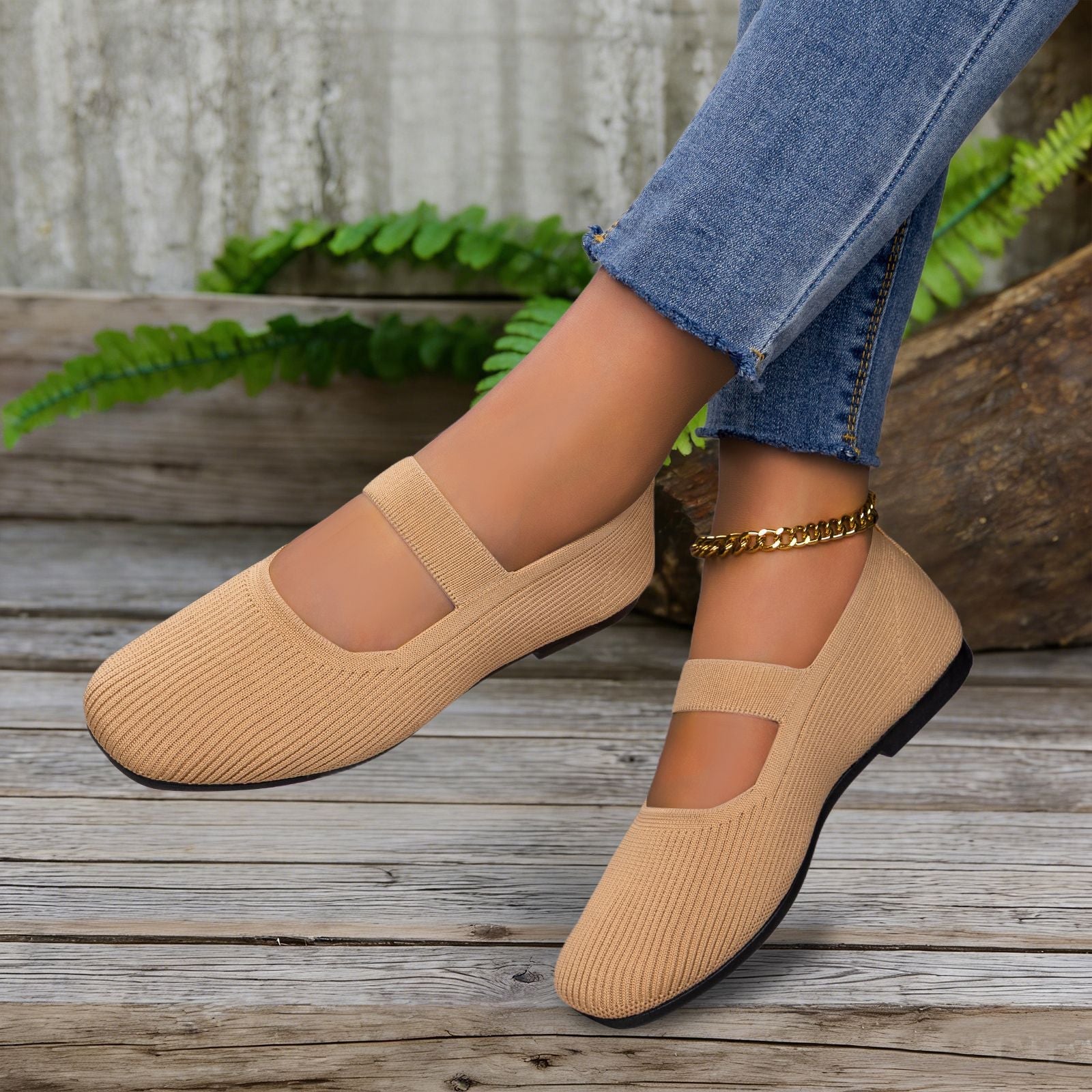 Damen Bequeme und flexible Slip-On Ballerinas