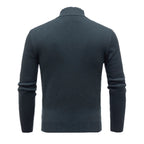 Herren Strickpullover mit modernem Stehkragen und feinem Rippdesign R&B