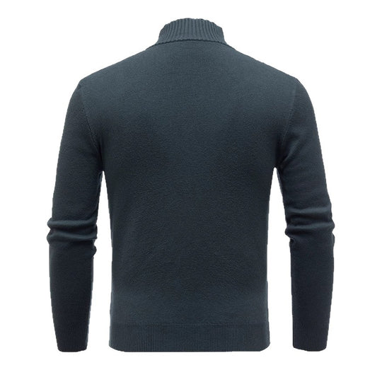 Herren Strickpullover mit modernem Stehkragen und feinem Rippdesign R&B
