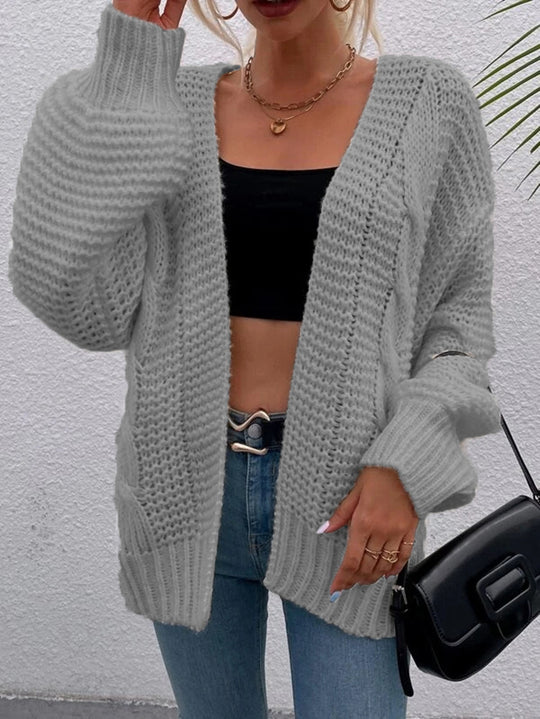 Damen Grobstrickjacke mit lässigem Schnitt und offenen Ärmeln R&B