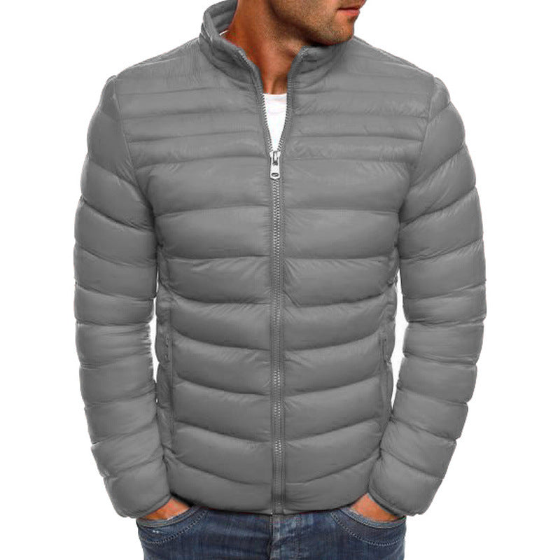 Herren modische Steppjacke mit hohem Kragen und seitlichen Reißverschlusstaschen R&B