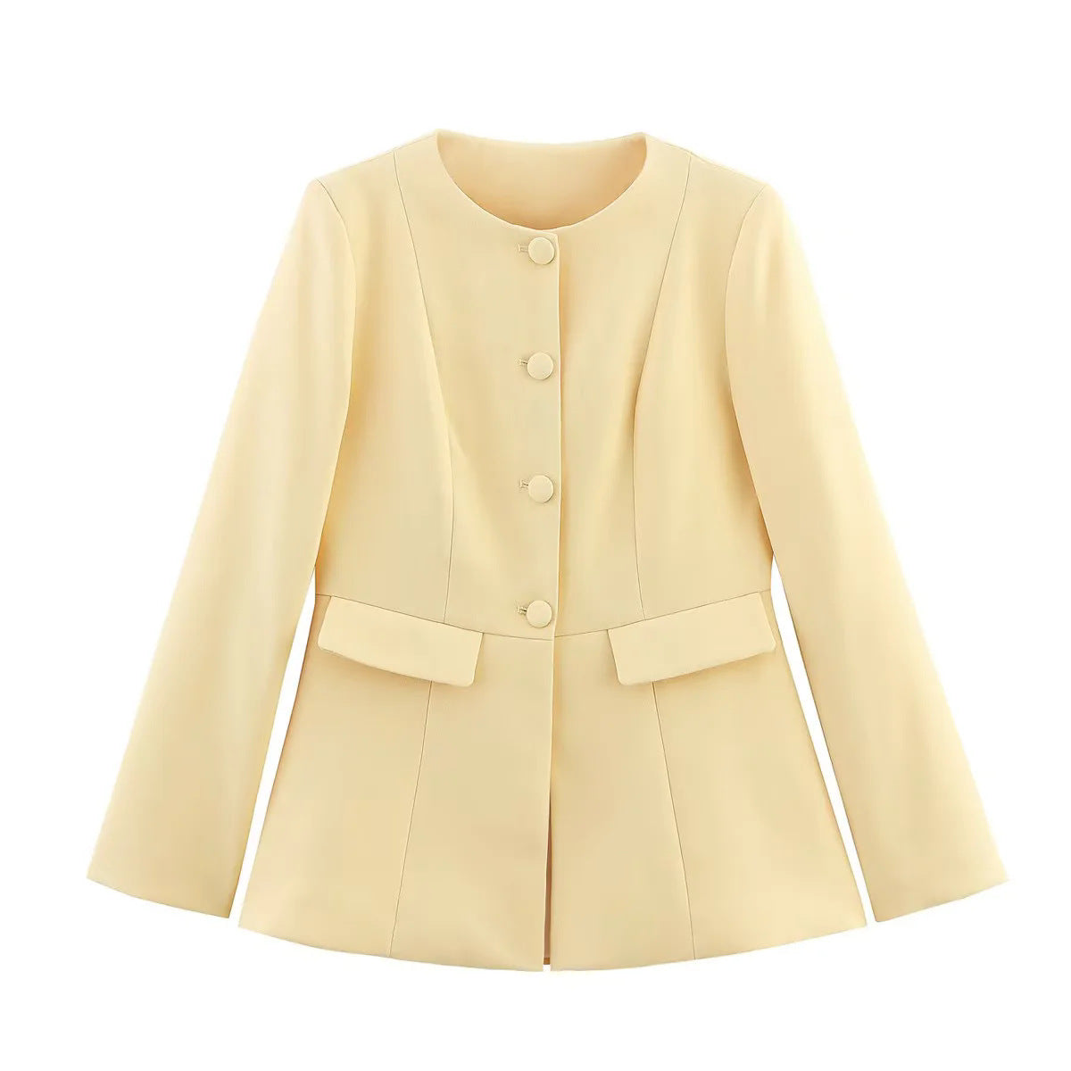 Damen eleganter Blazer mit modischem Schnitt und dekorativen Knopfdetails R&B