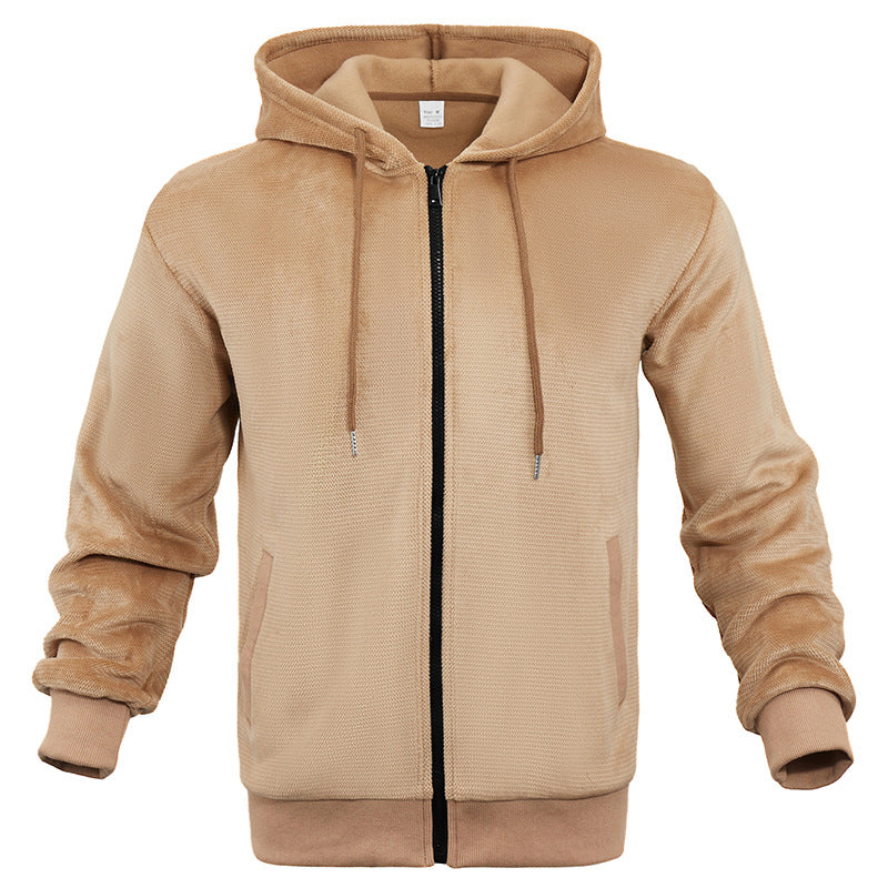 Herren sportliche Kapuzenjacke aus atmungsaktivem Material mit seitlichen Reißverschlusstaschen R&B