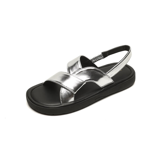 Damen bequeme Riemensandalen mit flexiblem Fußbett und anpassbarem Riemen R&B