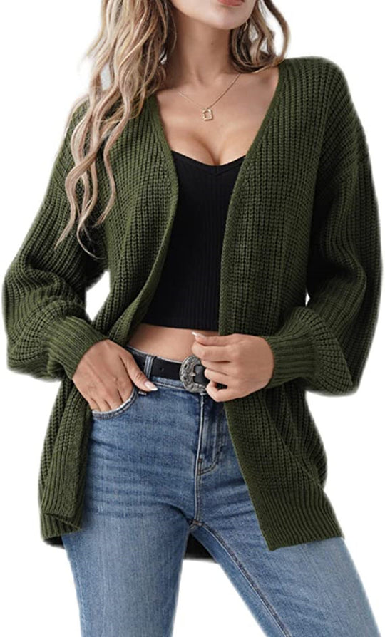 Damen Strickjacke mit offenen Kanten und luftiger Maschenstruktur R&B