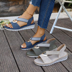 Damen Komfortable Sandalen mit Elastik-Riemen und modischem Ringdetail R&B