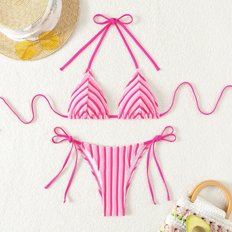 Damen Triangel-Bikini mit verstellbaren Schnürdetails R&B