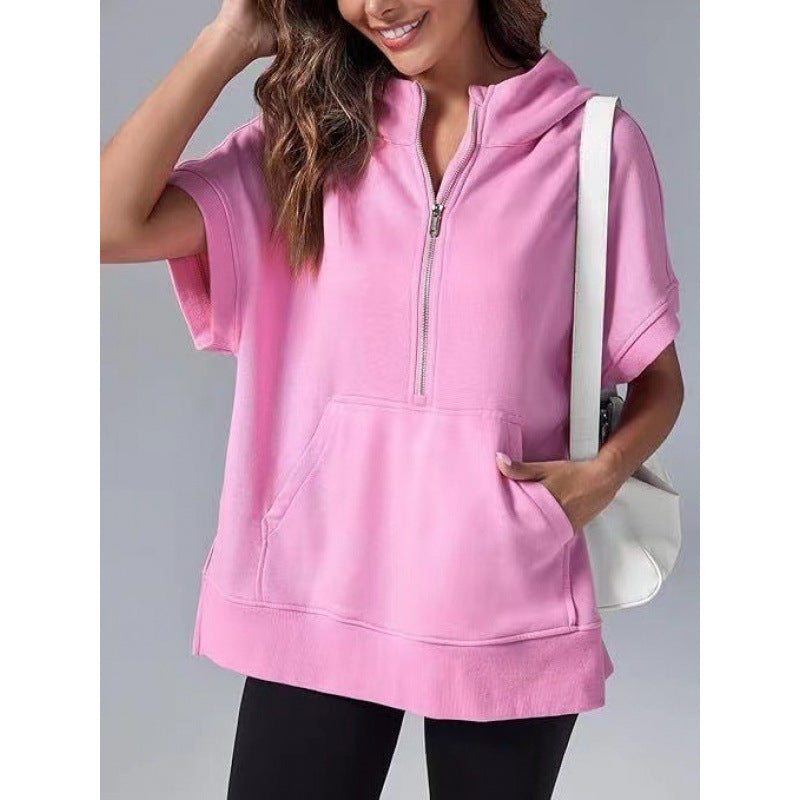 Damen Lässiger Kapuzenpullover mit Reißverschluss und praktischen Taschen R&B