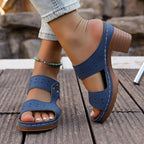 Damen Elegante und luftige Sandalen mit hohem Blockabsatz R&B