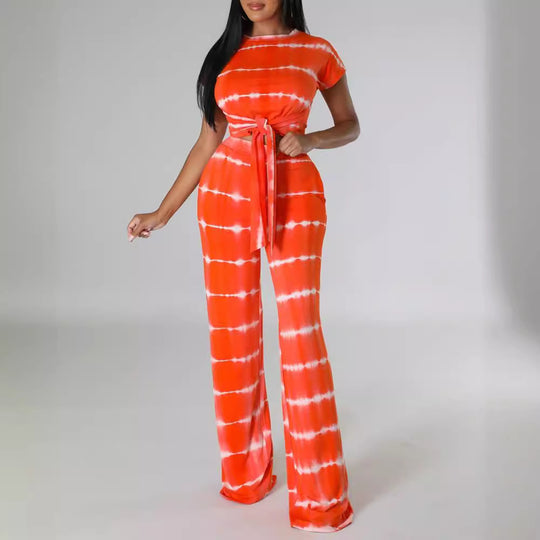 Damen elegantes Jumpsuit mit Taillengürtel und seitlichen Taschen R&B