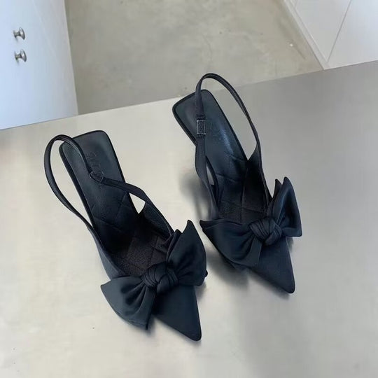 Damen Slingback-Pumps mit dekorativem Schleifen-Detail R&B