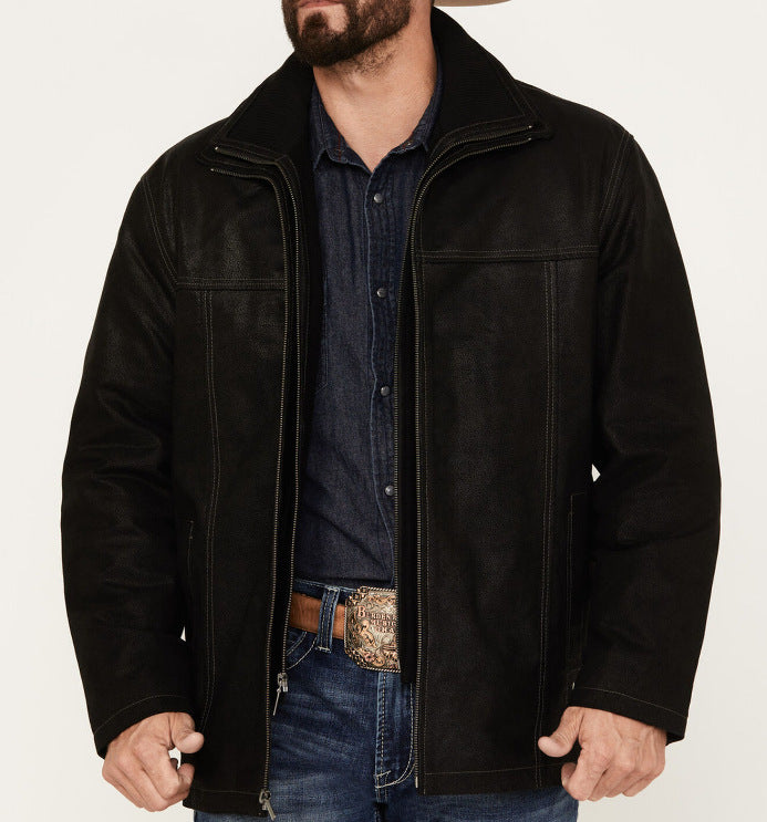 Herren vielseitige und robuste Wildlederjacke mit funktionalen Taschen R&B