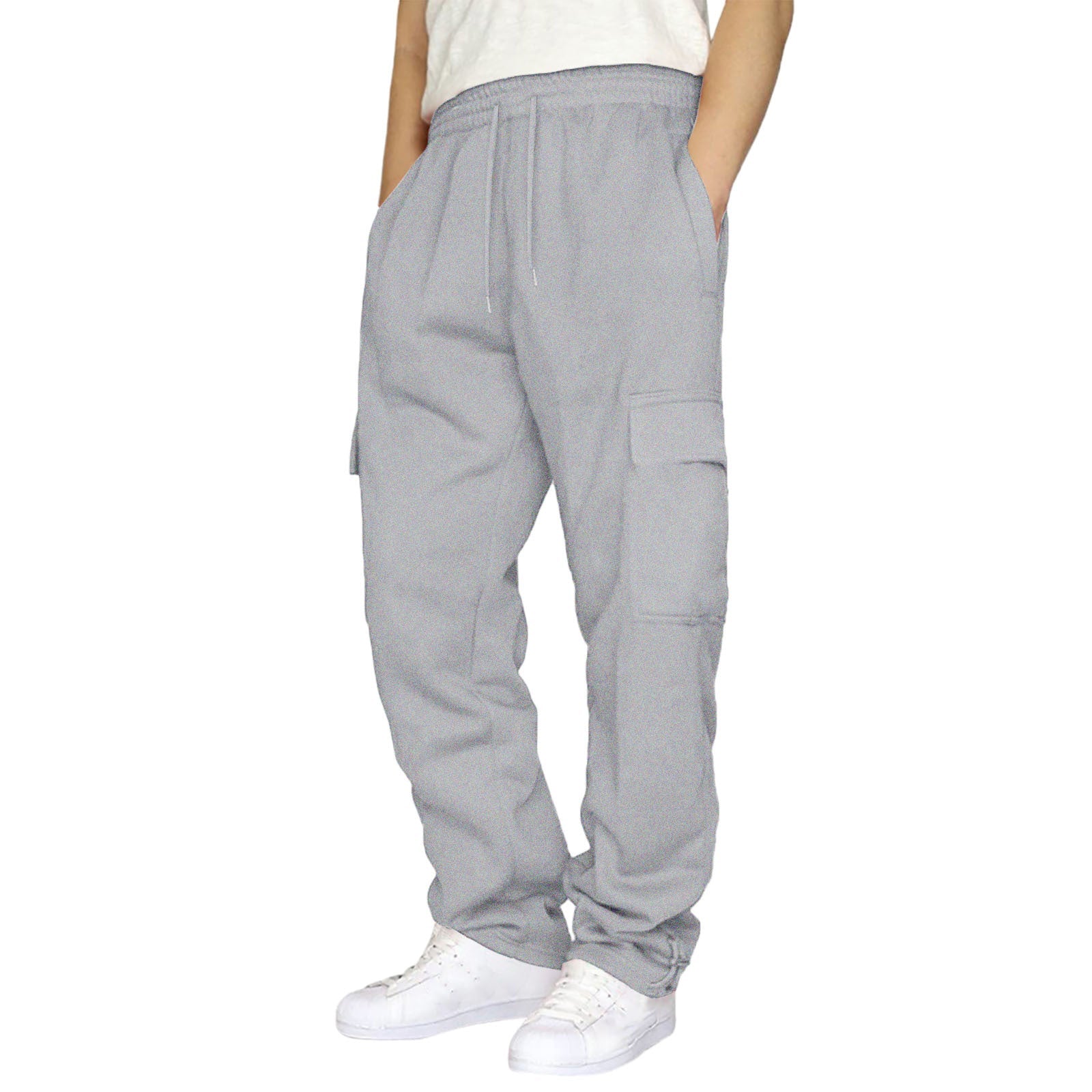 Herren nan Cargo-Jogginghose mit elastischem Bund, Kordelzug und verstellbarem Saum R&B