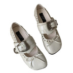 Damen elegante Ballerinas mit hochwertiger Schnalle R&B
