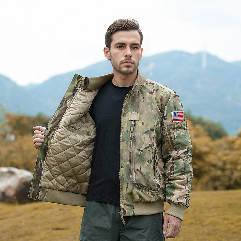 Herren modische Bomberjacke mit isolierendem Innenfutter und praktischen Taschen R&B