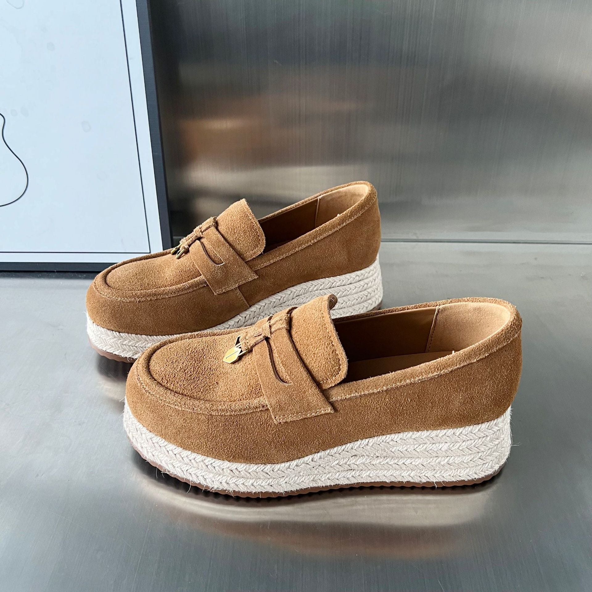 Damen Espadrilles mit modischer Plateausohle von R&B