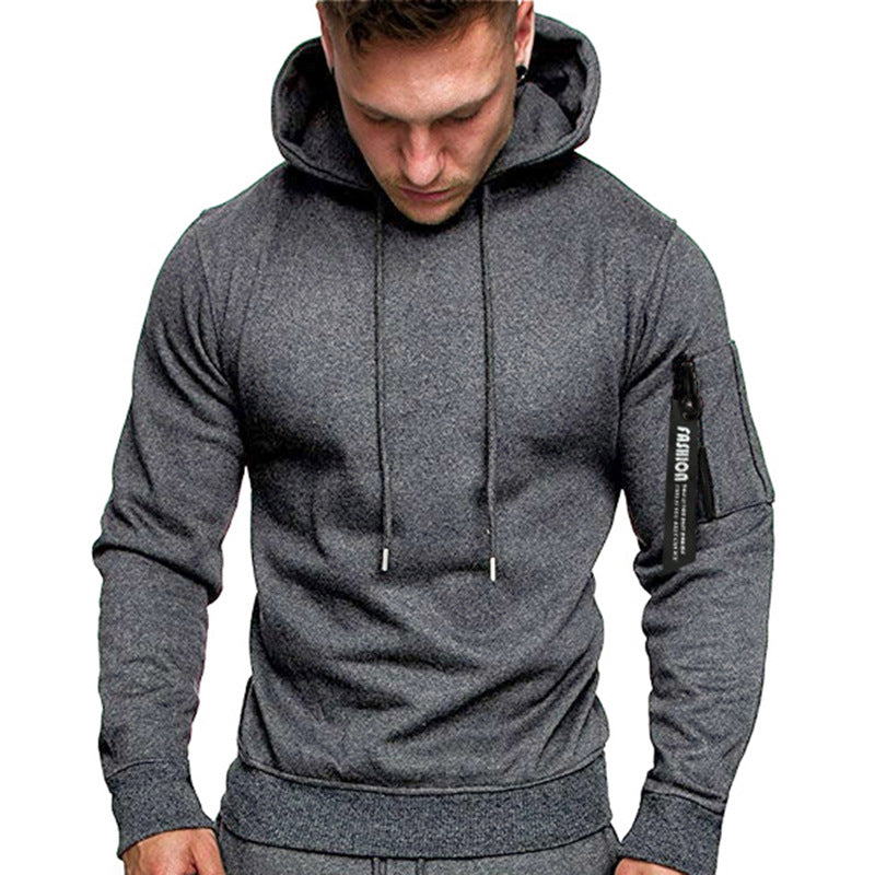 Herren sportlicher Hoodie mit seitlichem Reißverschluss R&B