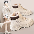 Damen Winterliche High-Top Stiefel mit warmem Fleece-Futter und rutschfester Sohle R&B