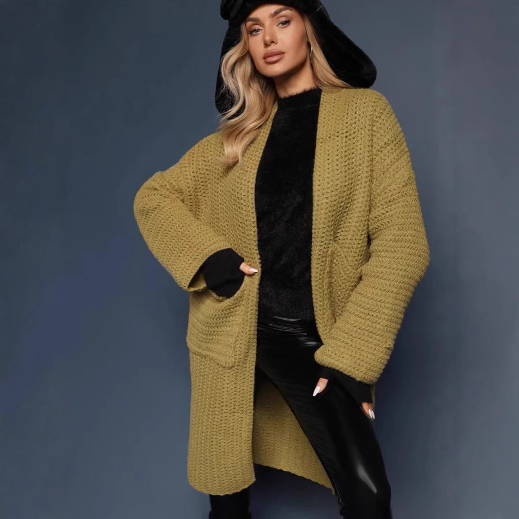 Damen Grobstrickjacke mit lässigem Schnitt und praktischen Taschen R&B